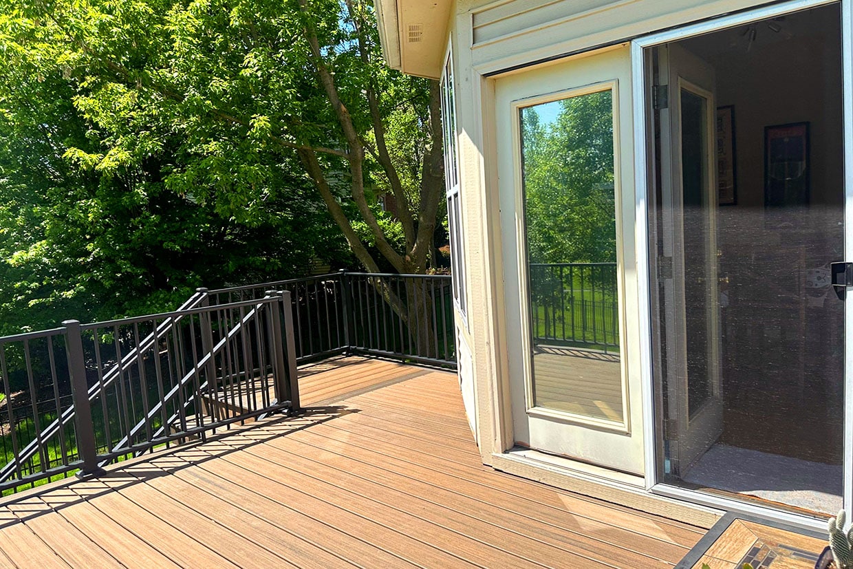 Multi-Level Deck With Black Railings 3
