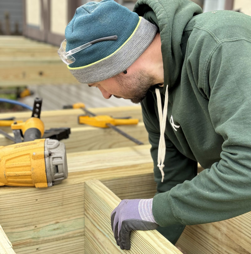 The Supporting Frame Of The Terrace Before Installing The Decking