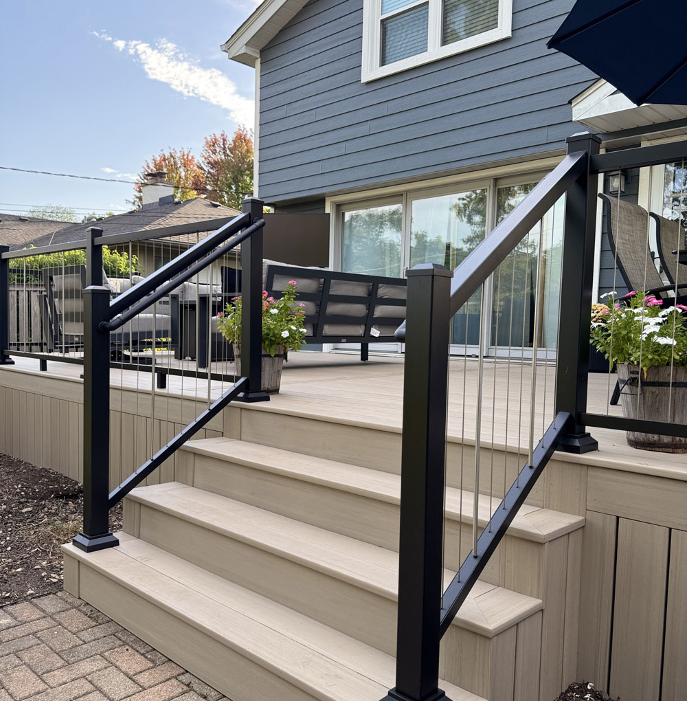 Composite Deck With Stair And Railings