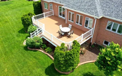 Raised Deck With Striking White Accents And Safety Gate In Holly Springs, Ga